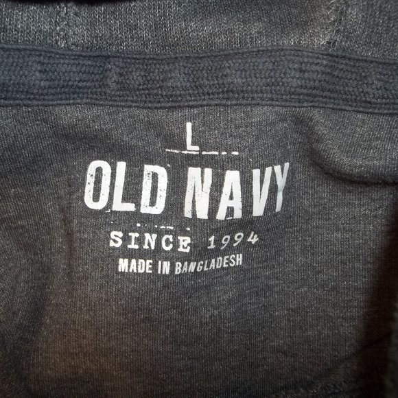 Old Navy Mens Shirt Size Large Long Sleeve Pouch Pocket Button Casual Gray - Picture 5 of 7